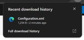 Descarga del XML de Office Configuration