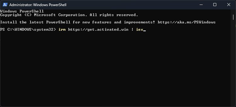 Comando de activación de Office 1